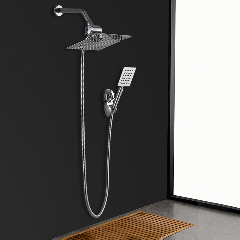 Sikunuo | Square Metal Double Shower Heads Modern Shower with Shower Hose