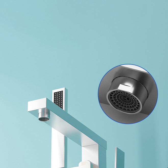 Sikunuo | Modern Freestanding Bathtub Faucet Copper Floor Mounted Freestanding Bathtub Faucet