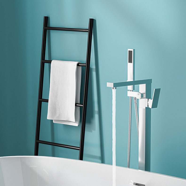 Sikunuo | Modern Freestanding Bathtub Faucet Copper Floor Mounted Freestanding Bathtub Faucet