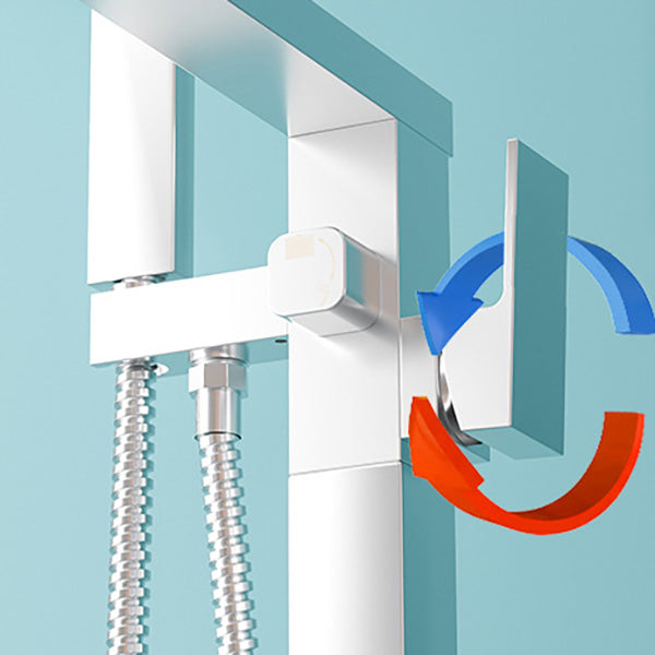 Sikunuo | Modern Freestanding Bathtub Faucet Copper Floor Mounted Freestanding Bathtub Faucet