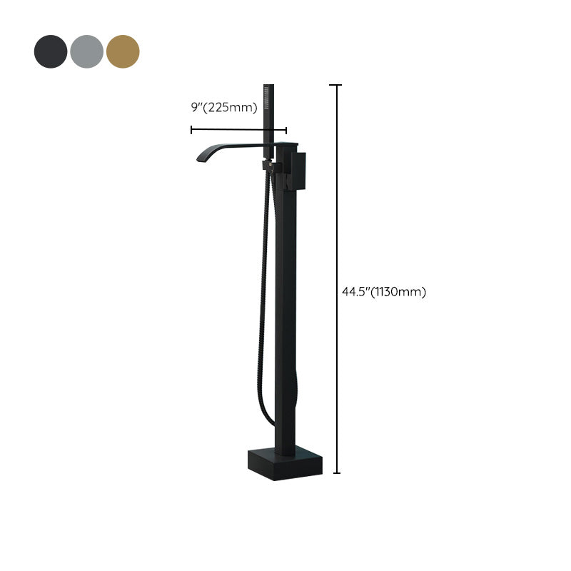 Sikunuo | Modern Freestanding Bathtub Faucet Copper Floor Mounted Freestanding Bathtub Faucet