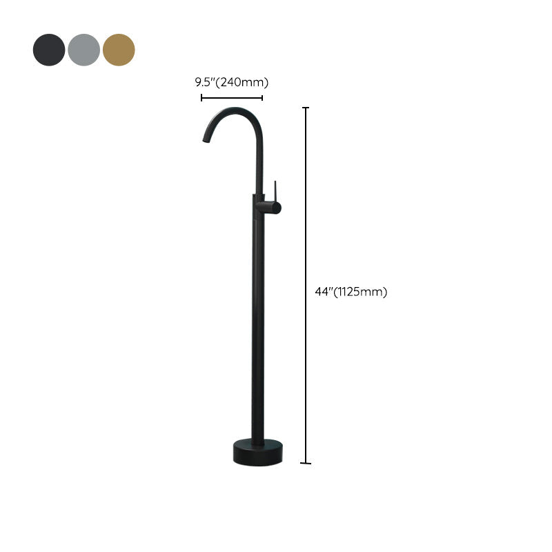 Sikunuo | Modern Freestanding Bathtub Faucet Copper Floor Mounted Freestanding Bathtub Faucet