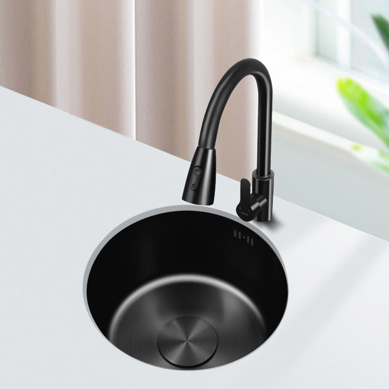 Sikunuo | Classic Round Sink Stainless Steel Built-in Sink Non-Slip Round Basin for the Kitchen