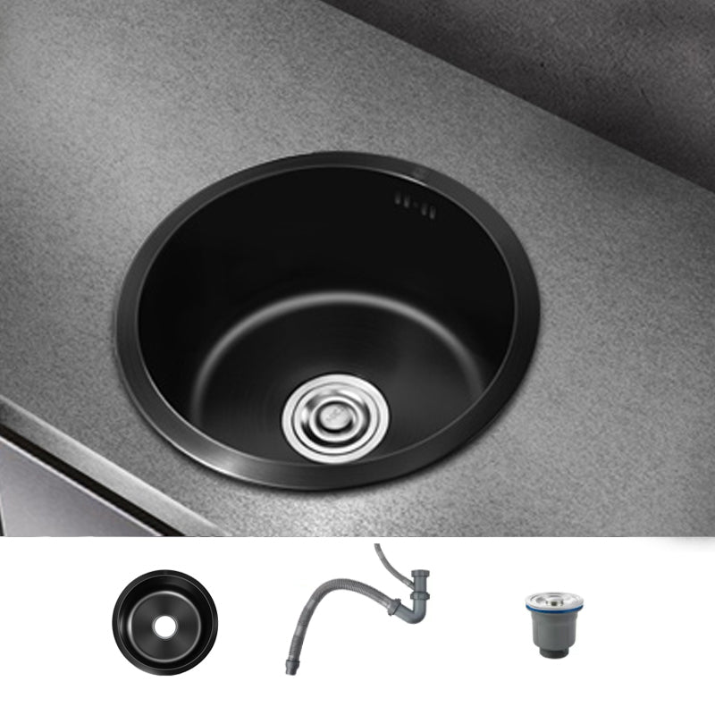 Sikunuo | Classic Round Sink Stainless Steel Built-in Sink Non-Slip Round Basin for the Kitchen