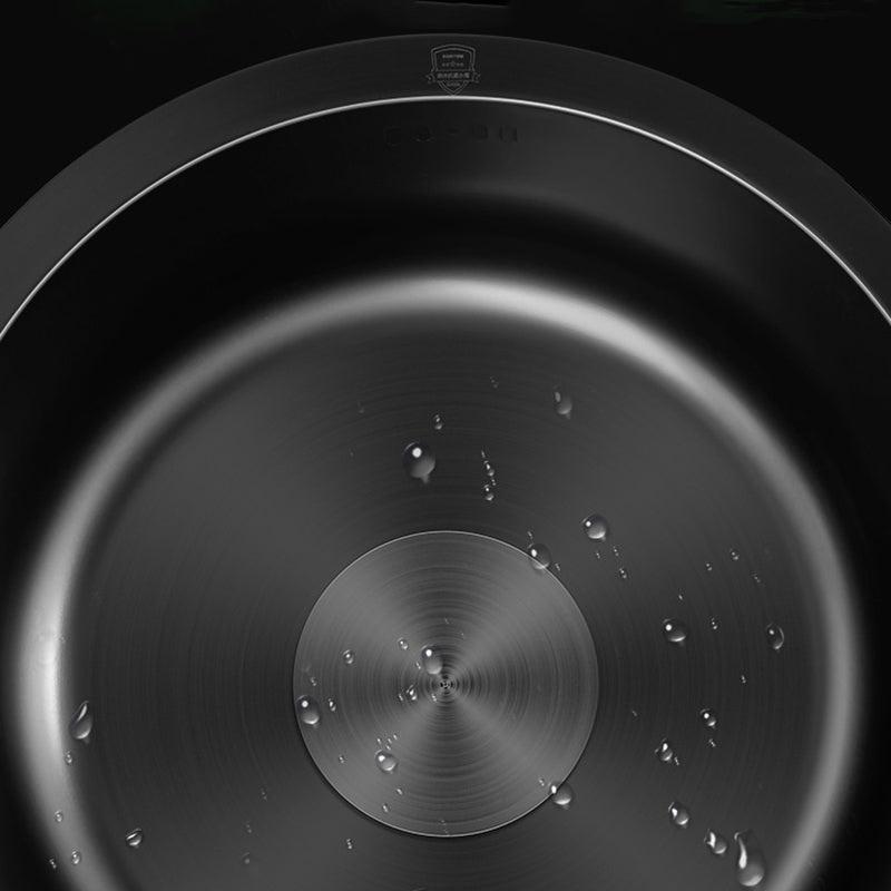 Sikunuo | Classic Round Sink Stainless Steel Built-in Sink Non-Slip Round Basin for the Kitchen