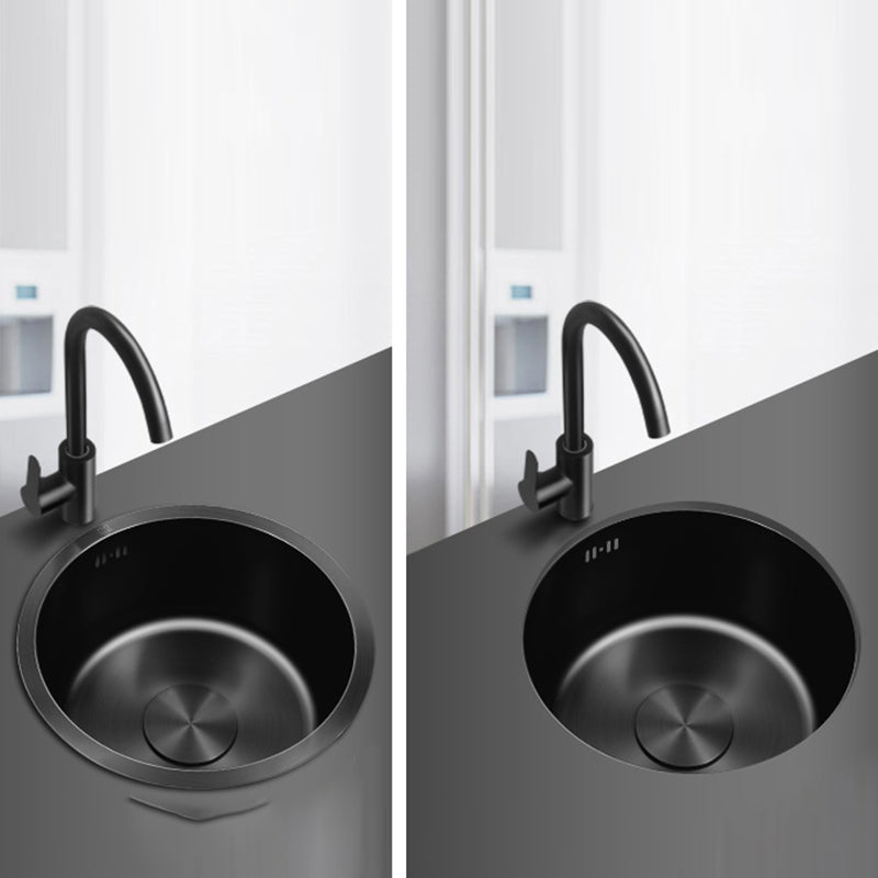 Sikunuo | Classic Round Sink Stainless Steel Built-in Sink Non-Slip Round Basin for the Kitchen