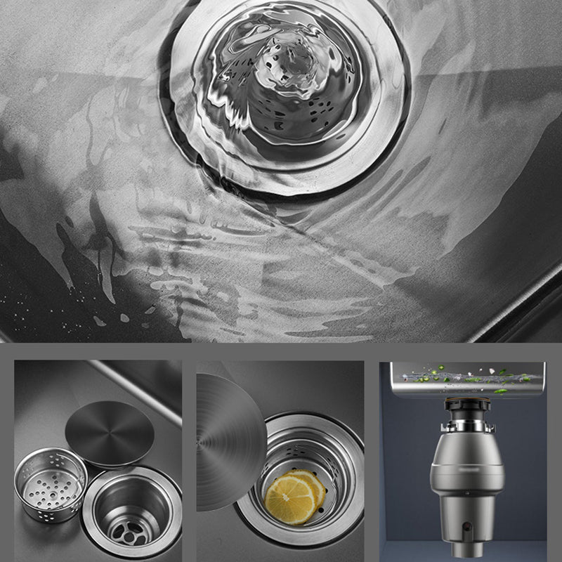 Sikunuo | Classic Round Sink Stainless Steel Built-in Sink Non-Slip Round Basin for the Kitchen
