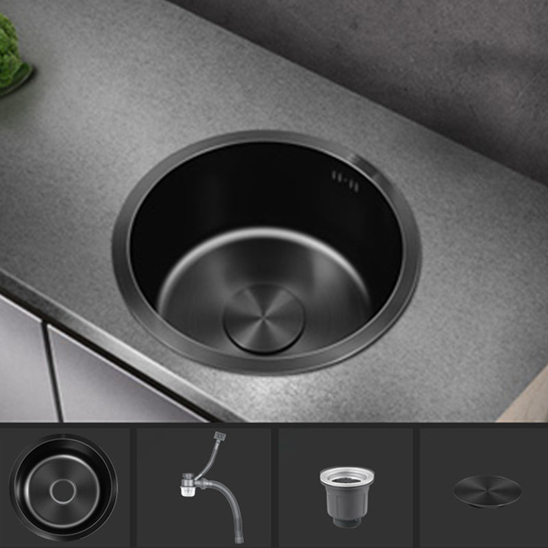 Sikunuo | Classic Round Sink Stainless Steel Built-in Sink Non-Slip Round Basin for the Kitchen
