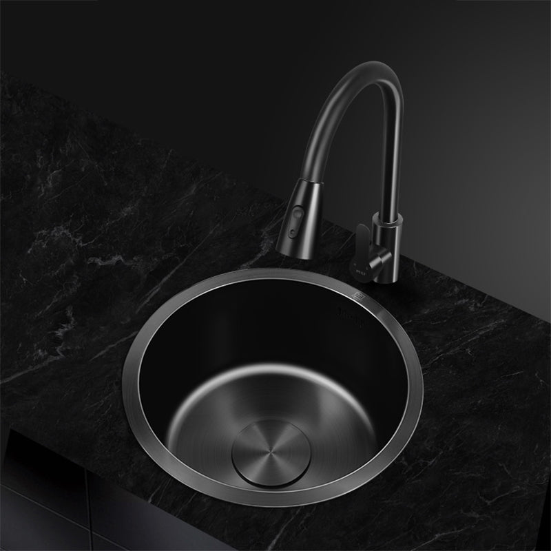 Sikunuo | Classic Round Sink Stainless Steel Built-in Sink Non-Slip Round Basin for the Kitchen