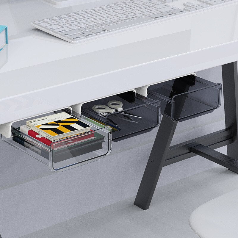 Sikunuo | Office Friendly Self-Adhesive Hidden Transparent Drawer