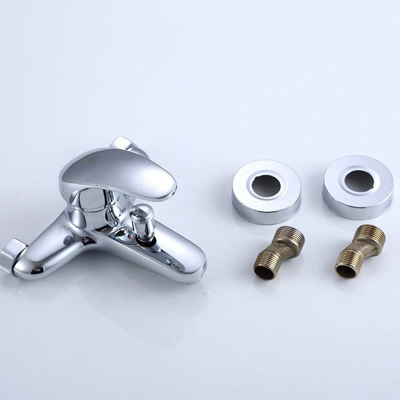 Sikunuo | Modern Silver Bathtub Spout Single-Hole and Two-Hole Installation Faucet