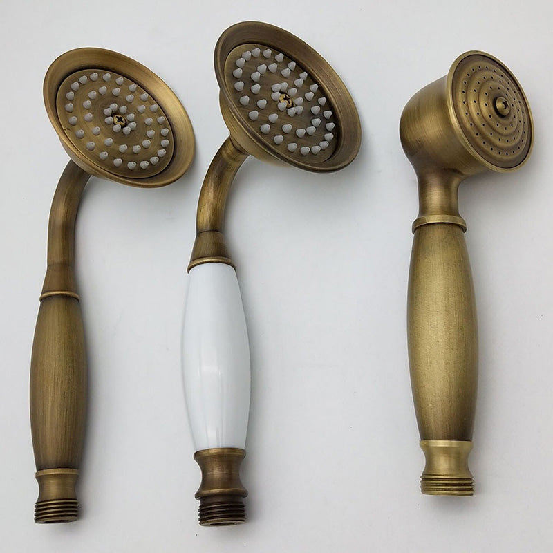 Sikunuo | Traditional Handheld Shower Head with Hose Polished Brass Wall Mounted Shower Head