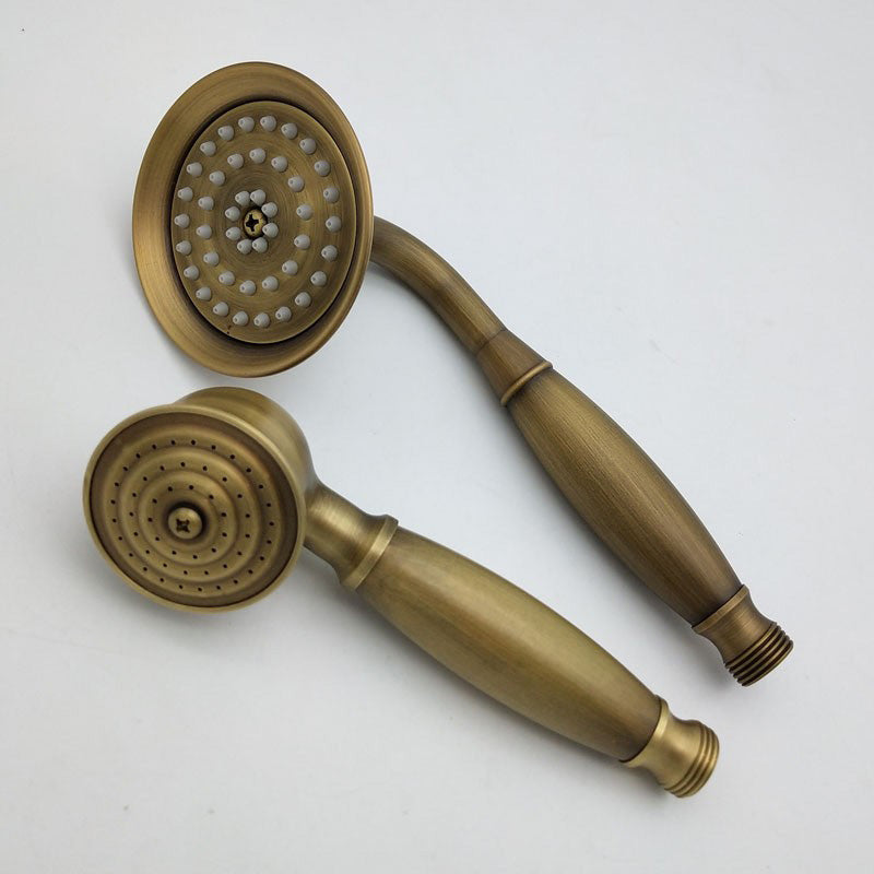 Sikunuo | Traditional Handheld Shower Head with Hose Polished Brass Wall Mounted Shower Head
