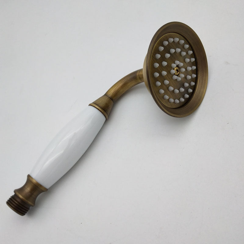 Sikunuo | Traditional Handheld Shower Head with Hose Polished Brass Wall Mounted Shower Head