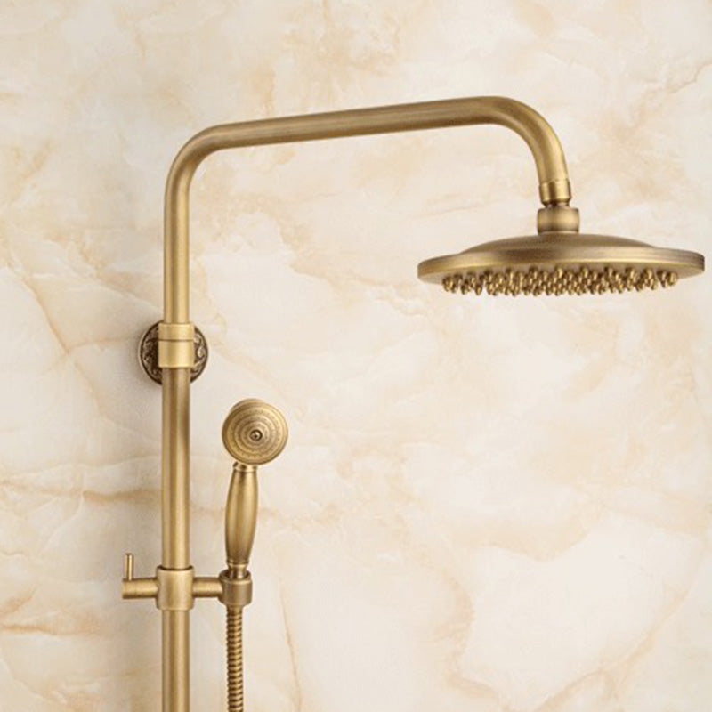 Sikunuo | Traditional Handheld Shower Head with Hose Polished Brass Wall Mounted Shower Head