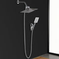 Sikunuo | Silver Square Double Shower Head Modern Water Filtration Wall-Mounted Shower Head