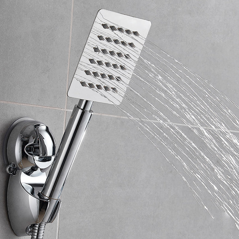 Sikunuo | Silver Square Double Shower Head Modern Water Filtration Wall-Mounted Shower Head