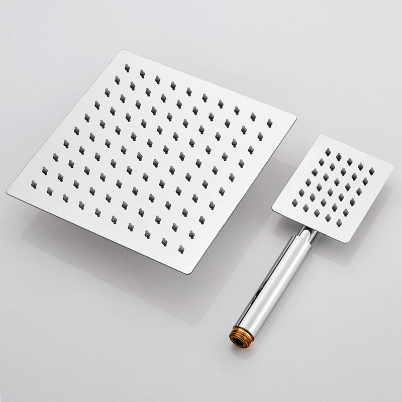 Sikunuo | Silver Square Double Shower Head Modern Water Filtration Wall-Mounted Shower Head