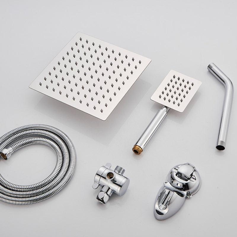 Sikunuo | Silver Square Double Shower Head Modern Water Filtration Wall-Mounted Shower Head
