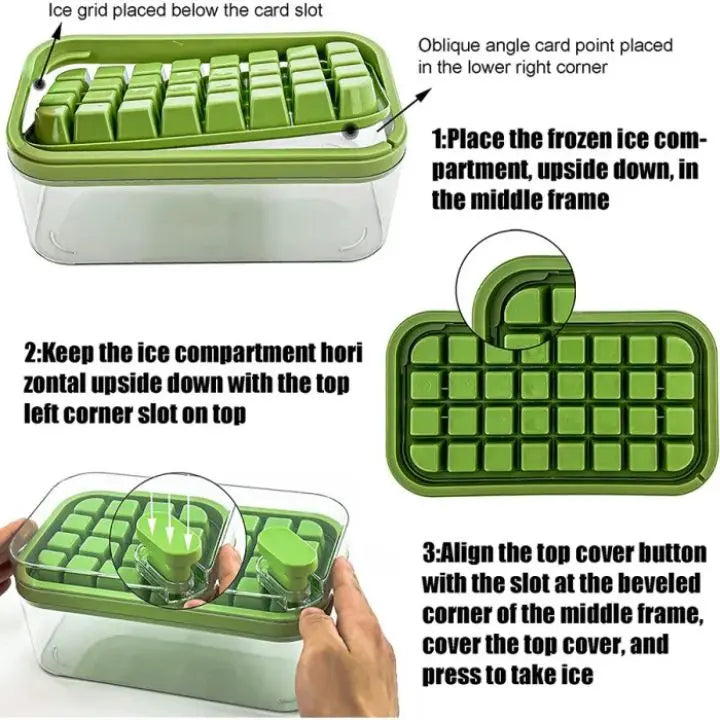 Sikunuo | 64-piece Silicone Ice Cube Set – with Lid & Scoop