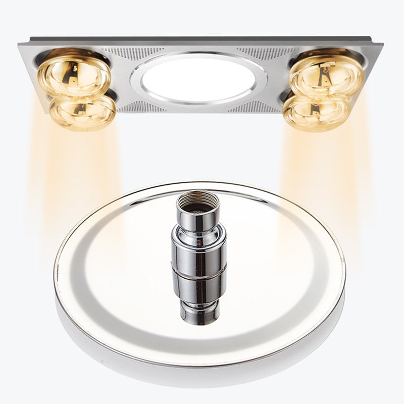 Sikunuo | Round shower head made of stainless steel in silver wall-mounted shower head