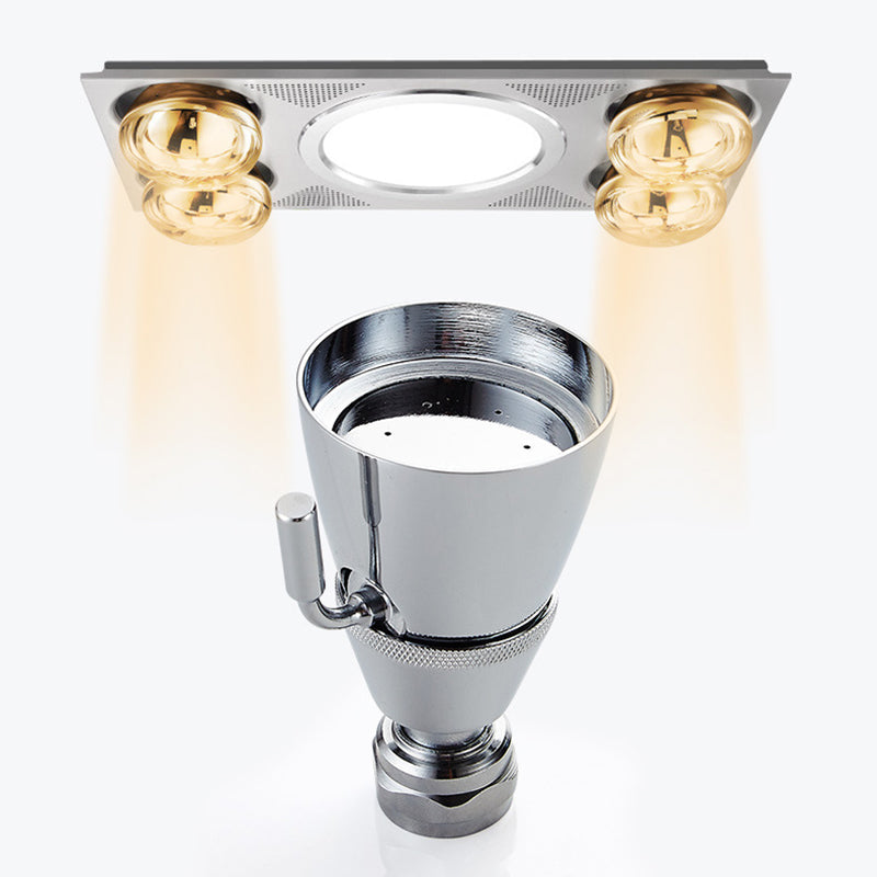 Sikunuo | Round shower head made of stainless steel in silver wall-mounted shower head