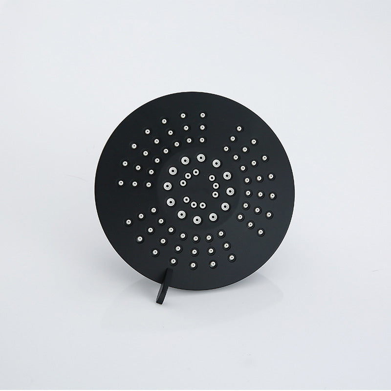Sikunuo | Round Fixed Shower Head Matte Black 5 Spray Patterns Wall Mounted Shower Head