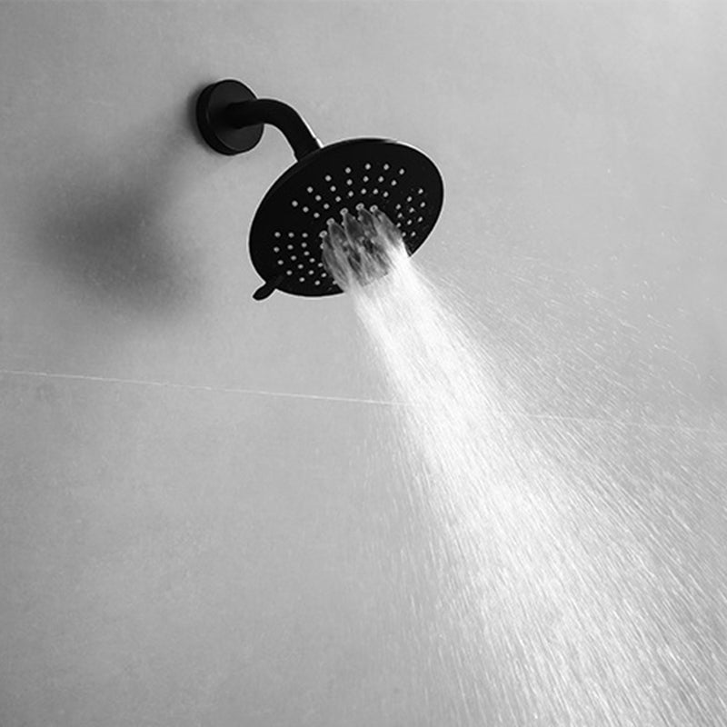 Sikunuo | Round Fixed Shower Head Matte Black 5 Spray Patterns Wall Mounted Shower Head