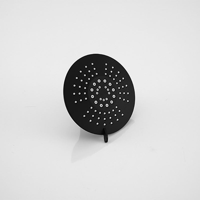 Sikunuo | Round Fixed Shower Head Matte Black 5 Spray Patterns Wall Mounted Shower Head