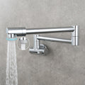 Sikunuo | Modern Pull-down Faucet Single Handle Wall Mounted Pot Filler Low Profile 1 Holder Filler