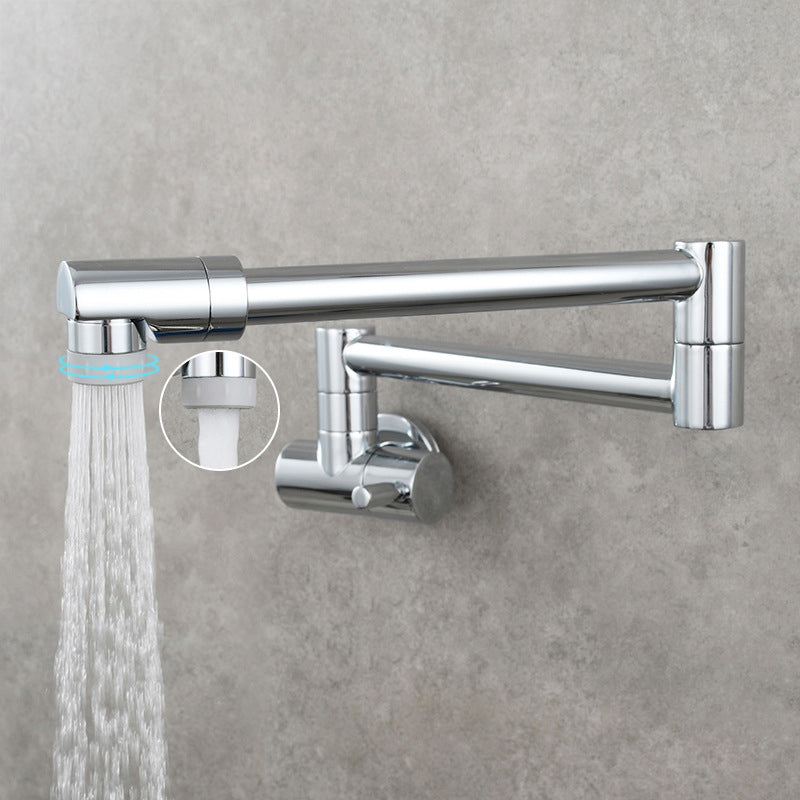 Sikunuo | Modern Pull-down Faucet Single Handle Wall Mounted Pot Filler Low Profile 1 Holder Filler