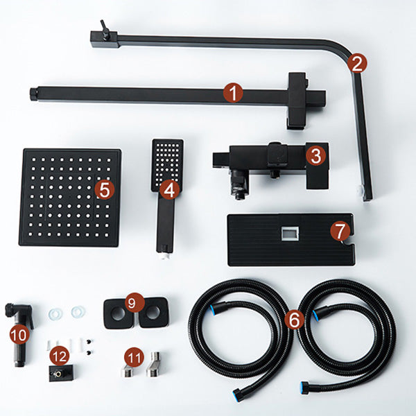 Sikunuo | Adjustable Spray Sample Shower Combination Metal Shower Fitting Arm Shower Head with Slip Bar