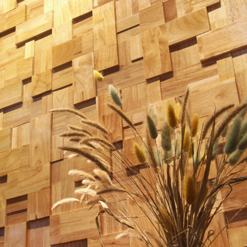 Sikunuo | Mosaic Wood Wall Cladding Glue Living Room Modern Style Wood Plank