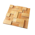 Sikunuo | Mosaic Wood Wall Cladding Glue Living Room Modern Style Wood Plank