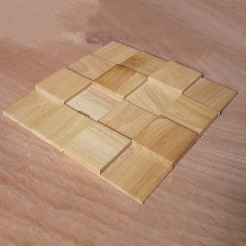 Sikunuo | Mosaic Wood Wall Cladding Glue Living Room Modern Style Wood Plank