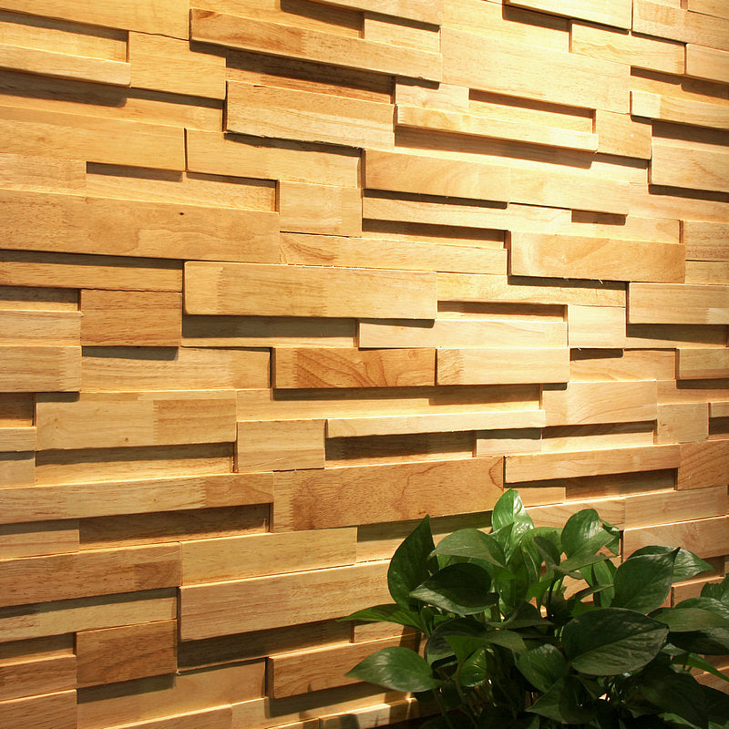 Sikunuo | Mosaic Wood Wall Cladding Glue Living Room Modern Style Wood Plank