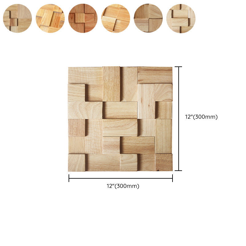 Sikunuo | Mosaic Wood Wall Cladding Glue Living Room Modern Style Wood Plank