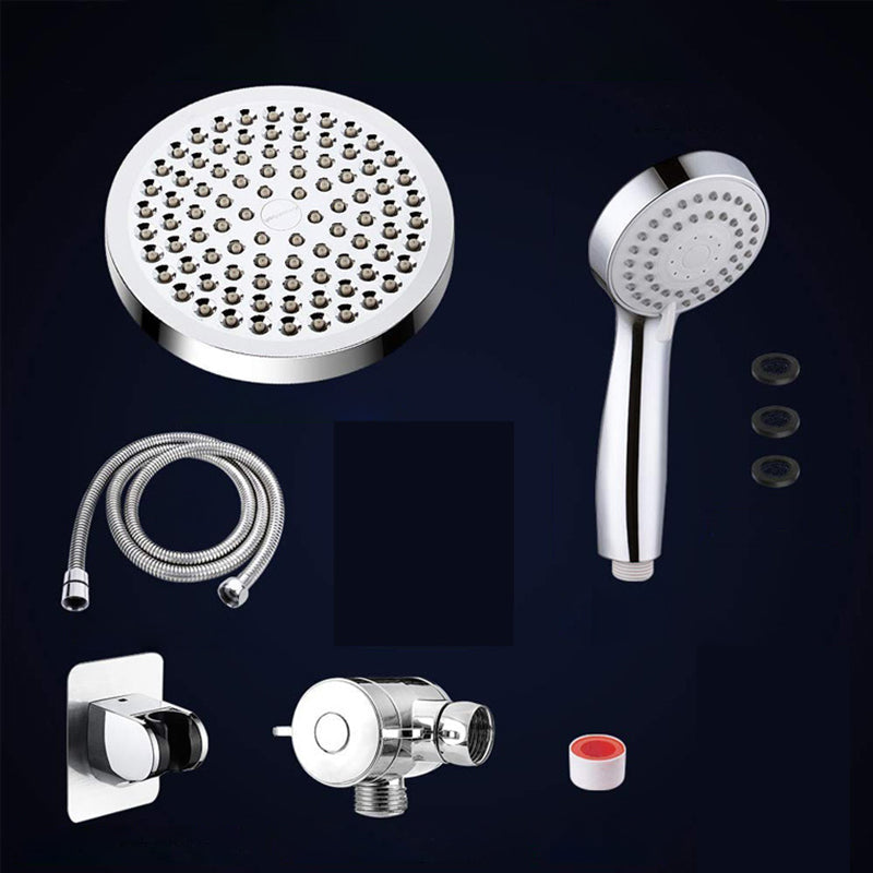 Sikunuo | Silver Dual Showerhead with Hose Modern Style Wall Mounted Showerhead