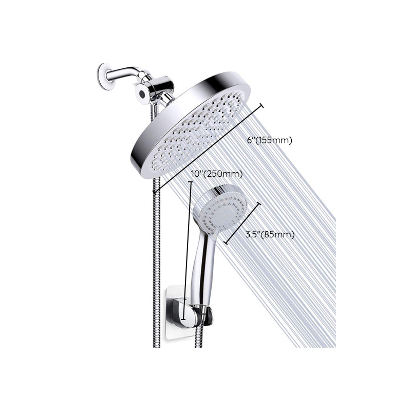 Sikunuo | Silver Dual Showerhead with Hose Modern Style Wall Mounted Showerhead