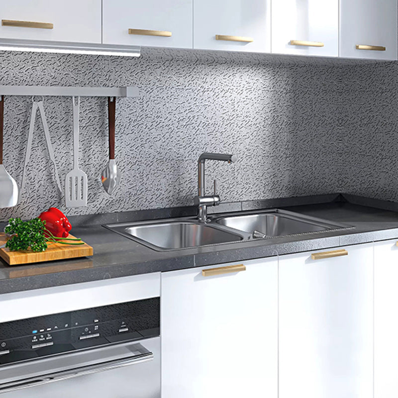Sikunuo | Metal backsplash tiles Peel and Stick Modern Peel and Stick Backsplash Wall Tile