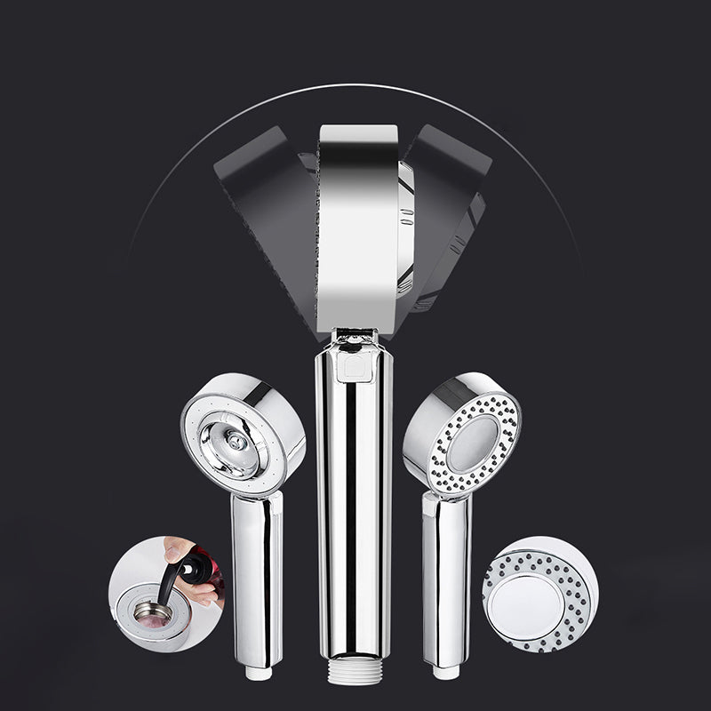 Sikunuo | Contemporary Wall-Mounted Shower Head Combination Chrome Round Hand Shower