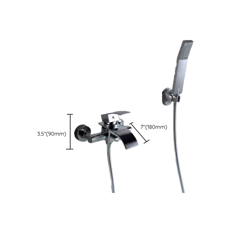 Sikunuo | Bathroom Bathtub Pull-Out Wall-Mounted Hand Shower Fixed Bathtub Faucet