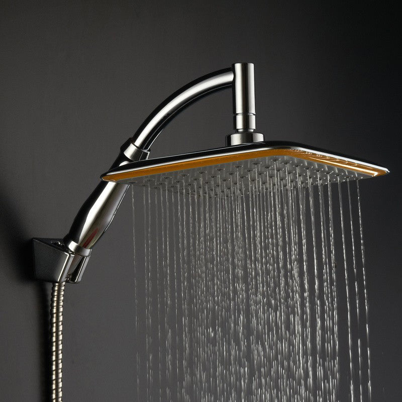 Sikunuo | Modern Square Showerhead Combo Chrome Rainfall Showerhead