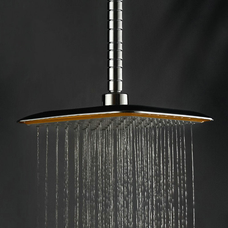 Sikunuo | Modern Square Showerhead Combo Chrome Rainfall Showerhead