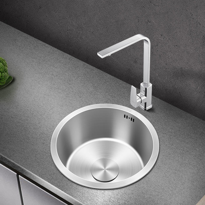 Sikunuo | Contemporary Style Kitchen Sink Stainless Steel Round Kitchen Sink