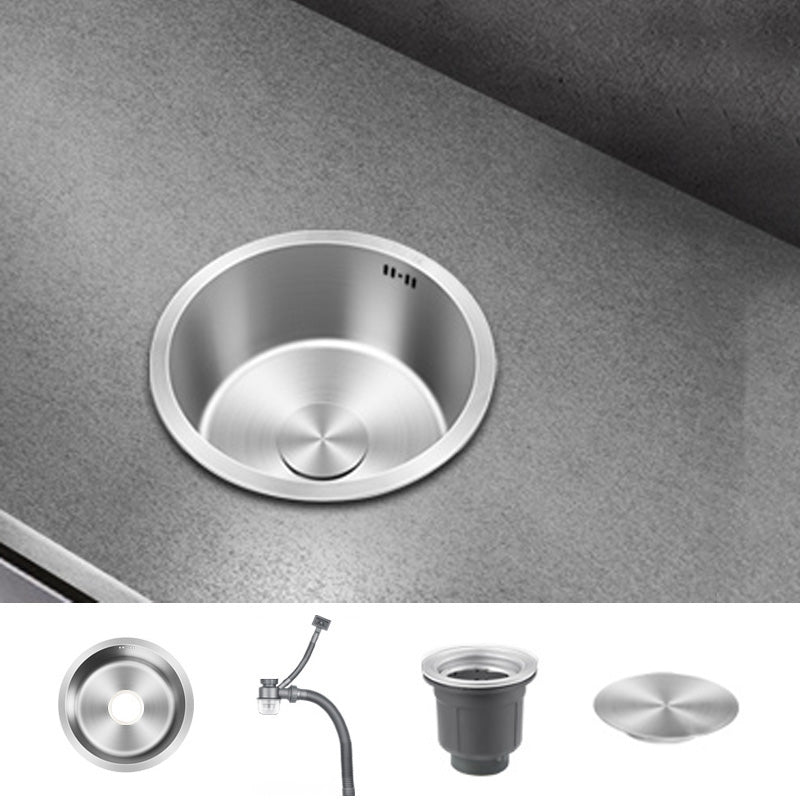 Sikunuo | Contemporary Style Kitchen Sink Stainless Steel Round Kitchen Sink