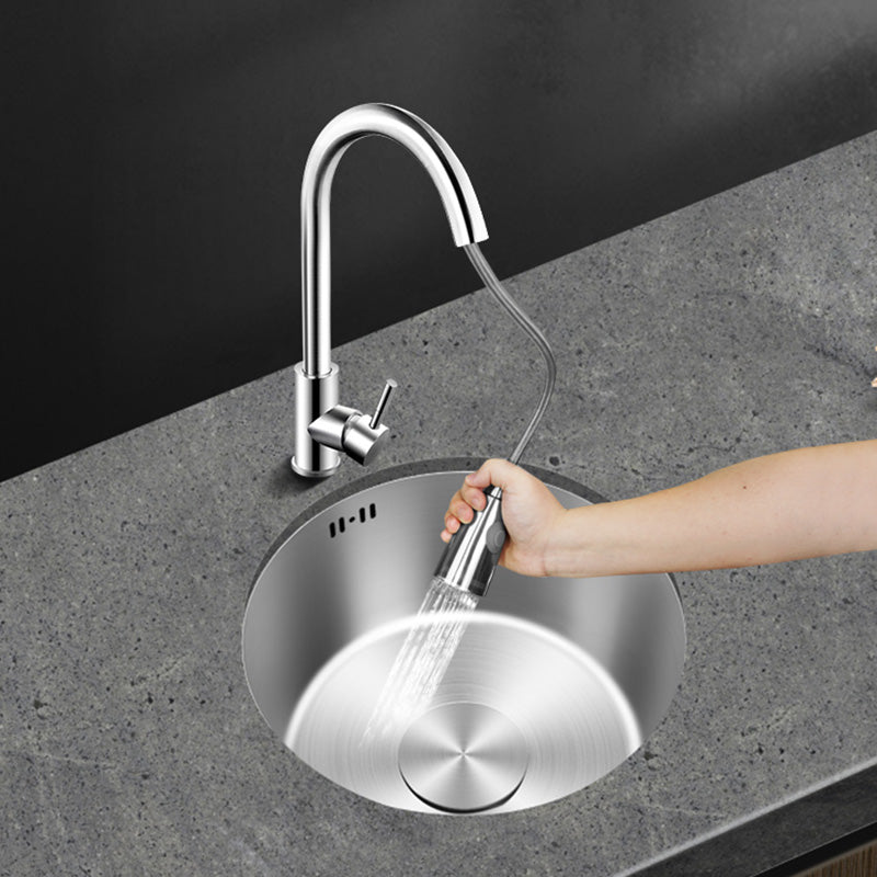 Sikunuo | Contemporary Style Kitchen Sink Stainless Steel Round Kitchen Sink