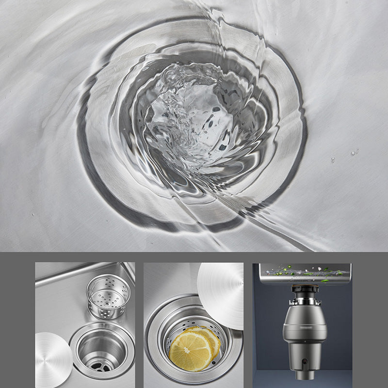 Sikunuo | Contemporary Style Kitchen Sink Stainless Steel Round Kitchen Sink