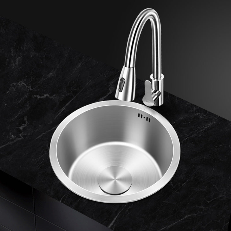 Sikunuo | Contemporary Style Kitchen Sink Stainless Steel Round Kitchen Sink
