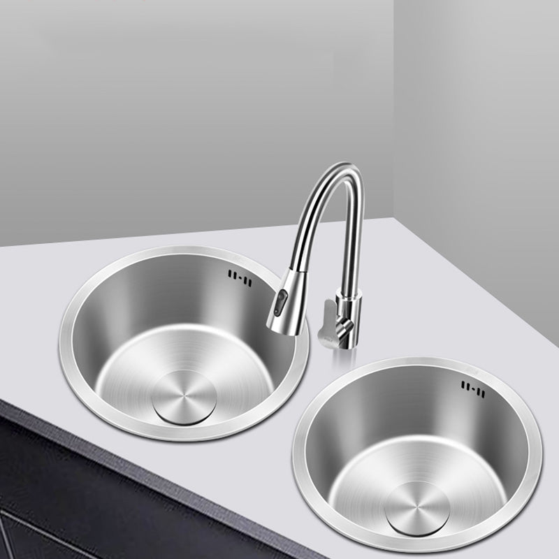 Sikunuo | Contemporary Style Kitchen Sink Stainless Steel Round Kitchen Sink